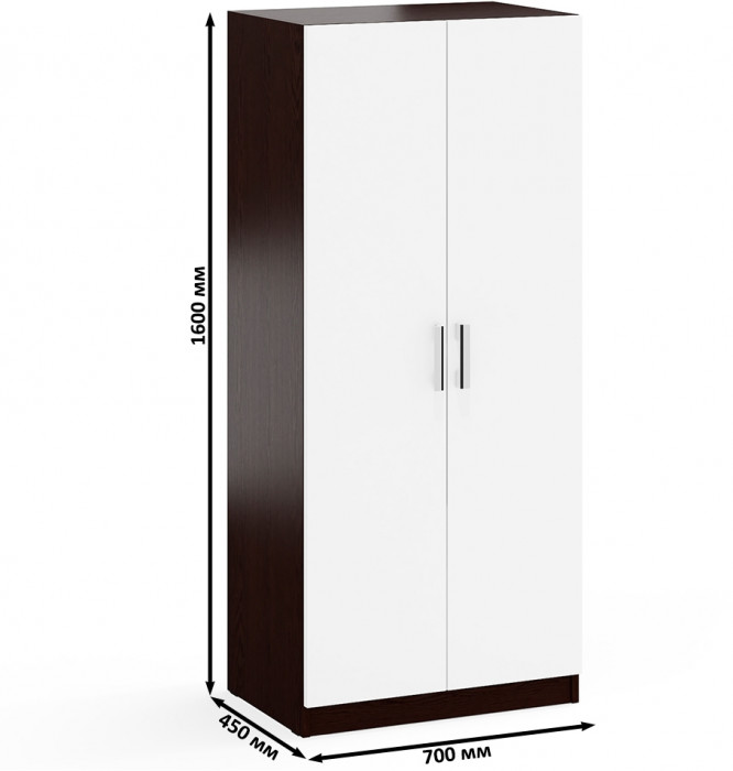 Шкаф С-МД-СК9Ш к компьютерному столу С-МД-СК9, цвет венге/белый шагрень, ШхГхВ 70х45х160 см.