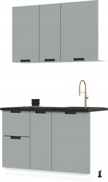 Кухня Сахара 1,2 м белый/холст грей (столешница кастилло темный)