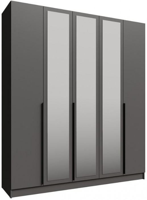 Шкаф Мадрид (2,0) с зеркалом графит серый