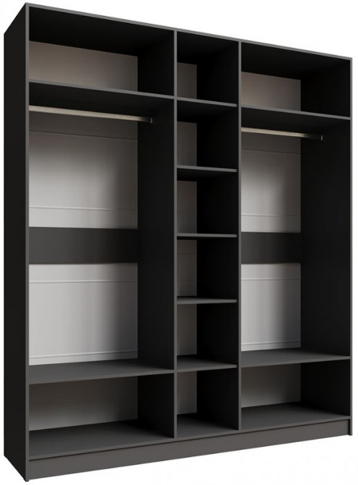 Шкаф Мадрид (2,0) с зеркалом графит серый