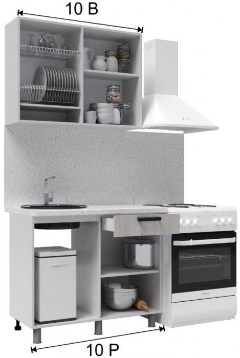 Кухонный гарнитур Нагано 1,0м Дуб Юкон