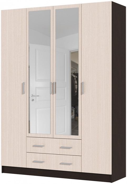 Квадро шкаф 4-х ств (1600*2200*500 мм) венге/дуб белфорд