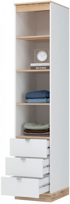 Юкки ПО3Я-450 Пенал открытый Дуб делано/Белый