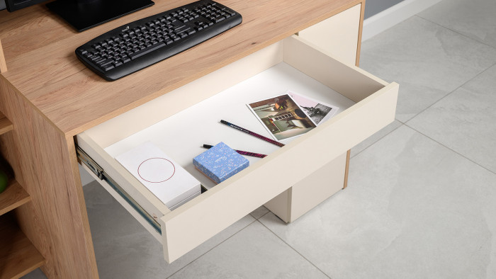 Стол компьютерный Комфорт 12.71, цвет гикори рокфорд натуральный/сатин, ШхГхВ 116,7х60,2х165,4 см., НЕ универсальная сборка