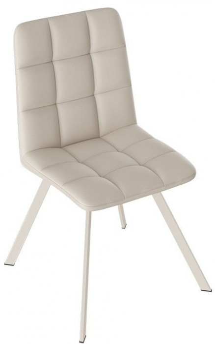 Бруно Стул (паук Т2) (Белый муар/Кожзам Бежевый)