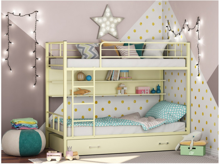 Двухъярусная кровать Севилья 2ПЯ (Слоновая кость, Венге)