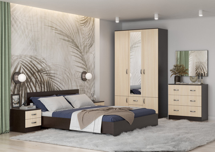 Кровать 160х200 с основанием ДСП Ронда КР-160, венге