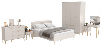 Афина Спальня 31-1600, цвет кашемир серый, сп.м. 1600х2000 мм., б/м, основание есть - фанера