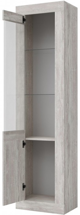 Шкаф-витрина однодверный "Лондон" - Дуб кентерберри/Сосна натуральная