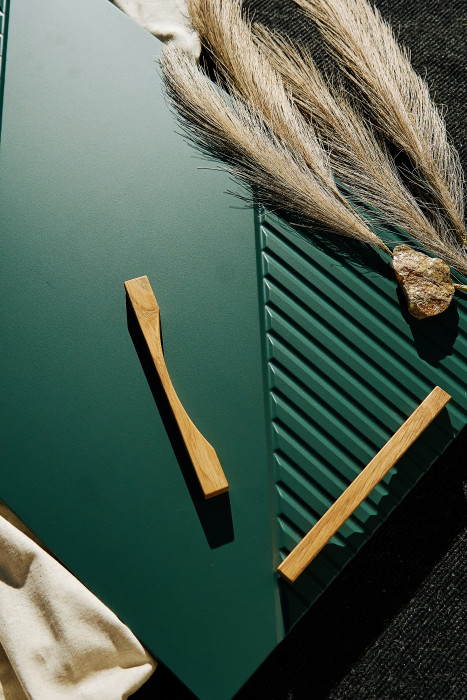 Кухня Ирис 2,0м (490), Дуб Крафт/Браш Мени Грин (Дуб вотан)