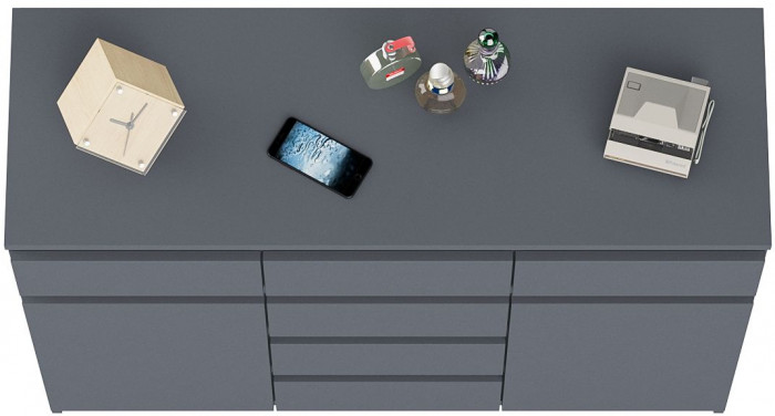 Мори Комод МК1200.4, цвет графит, ШхГхВ 120,4х41х94 см.