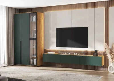 Норд Модульная Гостиная, Дуб крафт/Изумрудный