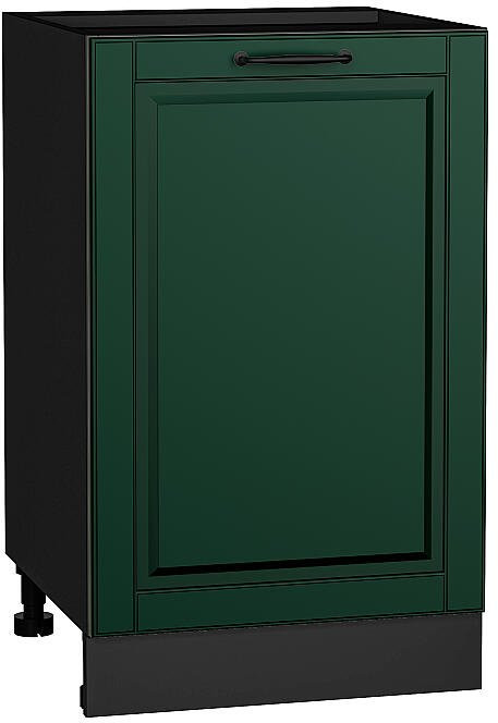 Кухонный гарнитур Дублин-03, МДФ/Стекло, 195 см, Графит/Особый зеленый (Пирит светлый)
