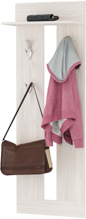 КР100 Ника прихожая 13.248 Тумба + 15.08 Вешалка, цвет ясень анкор светлый, ШхГхВ 53,8х38,1х207,9 см., универсальная сборка