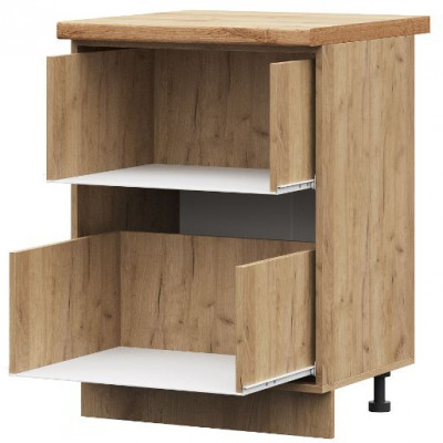 ШН2Я 600 корпус шкаф нижн. с 2 ящ (600*820*474) ПВ дуб крафт золото