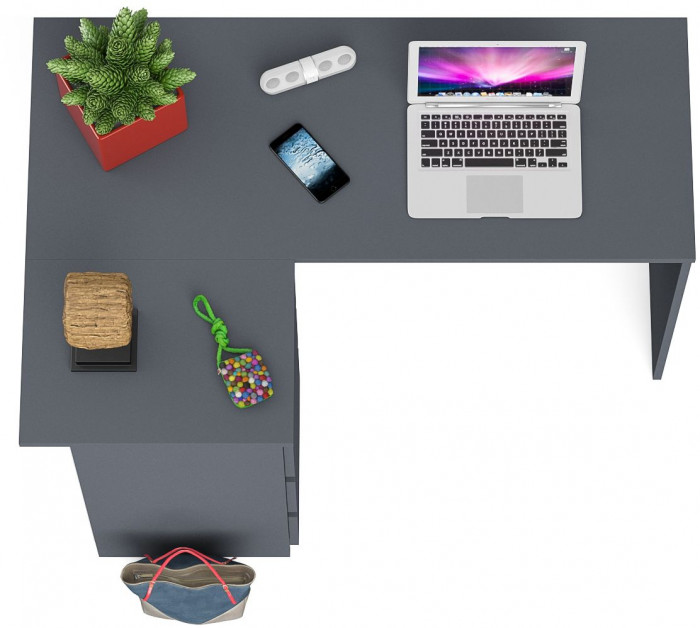 Мори компьютерный стол МС-16 левый, графит