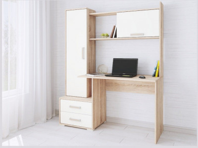 Компьютерный стол Квартет-9 дуб сонома/белый