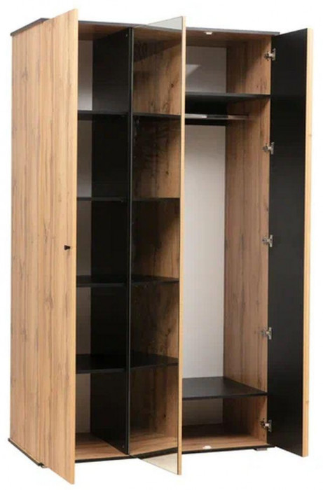 Шкаф для одежды Либерти 51.14 (опора h20) Дуб вотан/Черный