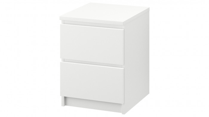 Комод MALM IKEA Белый снег 8685 BS (2 ящика) 40*48*55 см, Белый   Фиеста