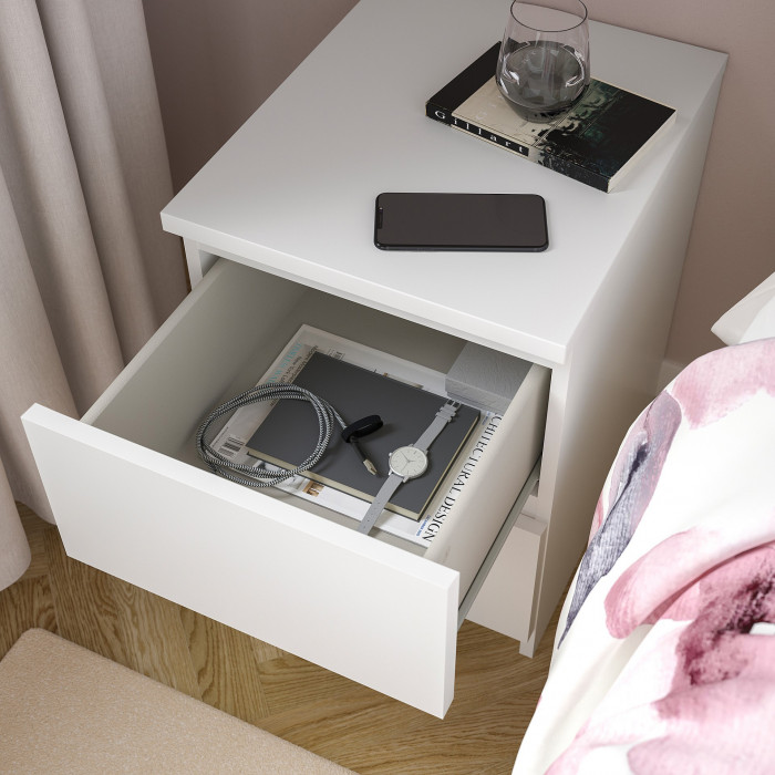 Комод MALM IKEA Белый снег 8685 BS (2 ящика) 40*48*55 см, Белый   Фиеста