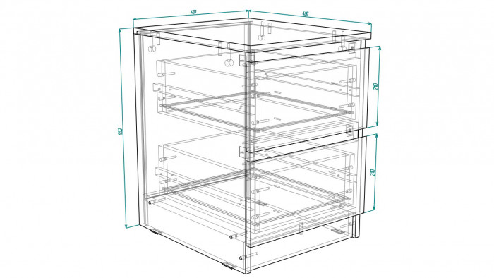 Комод MALM IKEA Белый снег 8685 BS (2 ящика) 40*48*55 см, Белый   Фиеста
