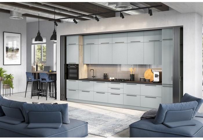 Кухня модульная Этна. Комплект 4.2 м, софт грей