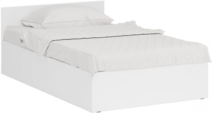 Спальня Стандарт 1-1200, цвет белый, ШхГхВ 123,5х203,5х70 + 135х52х200 см., сп.м. 1200х2000 мм., без матраса, основание есть