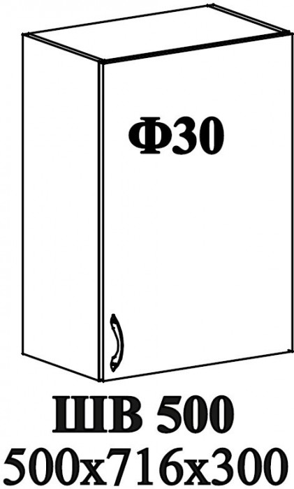 Ф-30 Модена (ШВ 500, ШН 500) МДФ дуб белый