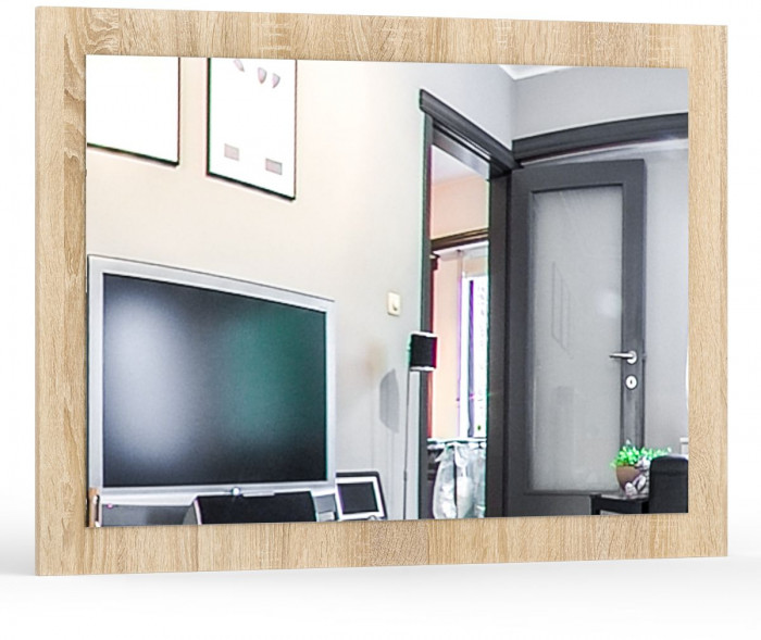 Камелия спальня № 10 Кровать с ящиками 1600 + Две тумбы + Стол косм. + Зеркало + Комод + Шкаф, дуб сонома