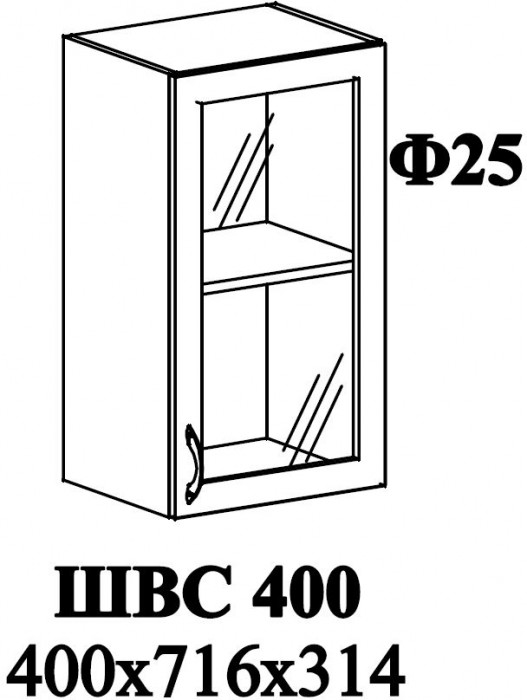 Ф-25 Модена (ШВС 400) МДФ дуб кофе