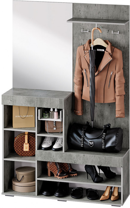 Прихожая "Инстайл" метрополитан грей/белый