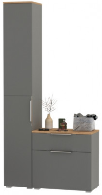 Октава Прихожая 13, серый графит/дуб крафт золотой/фасады МДФ серый графит