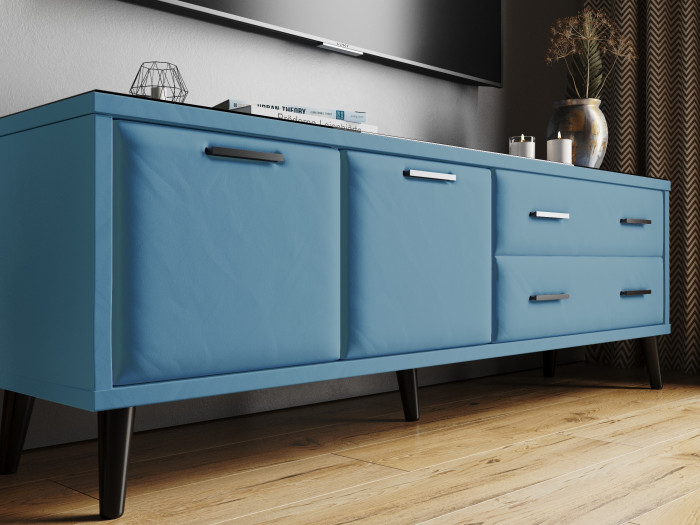 Тумба ТВ интерьерная Виго 1,6 светло-голубой