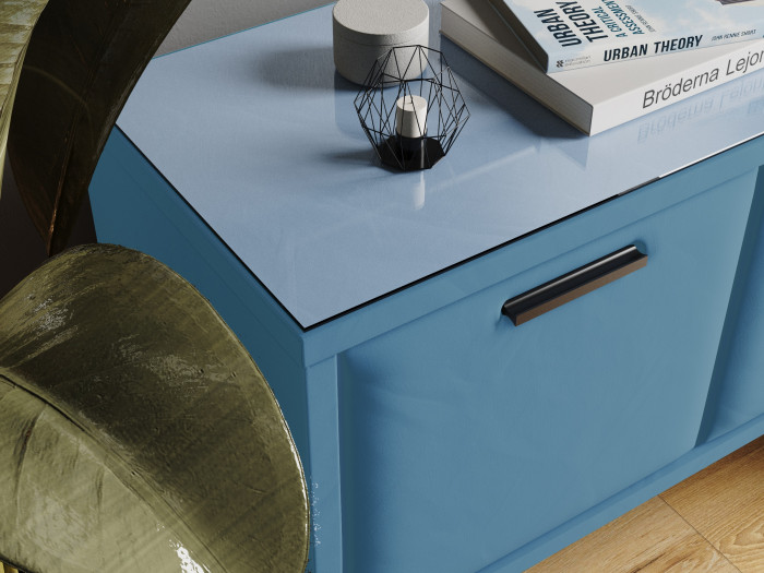 Тумба ТВ интерьерная Виго 1,6 светло-голубой