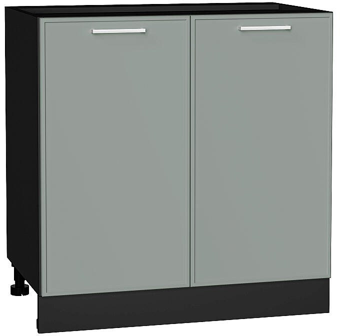 Кухонный гарнитур Квадро-03, МДФ, 120 см, Графит/Аквамарин (Антарес)