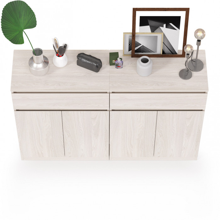 КР100 Ника прихожая 13.317.03 Комод + 13.317.03 Комод, цвет ясень анкор светлый, ШхГхВ 144х38,1х97,7 см.