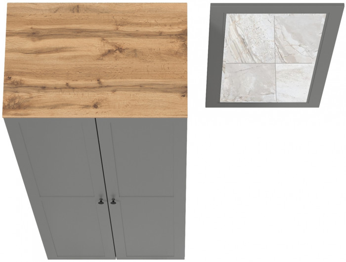 Остин Прихожая 07, серый графит/дуб крафт золотой