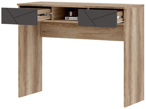 Даллас СТ 02 Стол макияжный (1,000х0,798х0,402) дуб каньон/МДФ софт графит