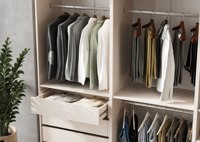 Гардеробная Ларго Вариант №2, Кашемир (без фасадов)