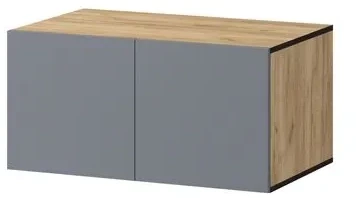 Шкаф Бастион 1000 с антресолью, Графит/Дуб крафт золотой