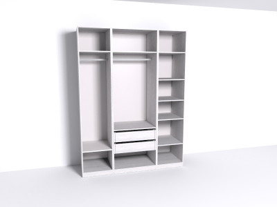 Гардеробная Рум. Комплект 4.1 без фасадов, ясень