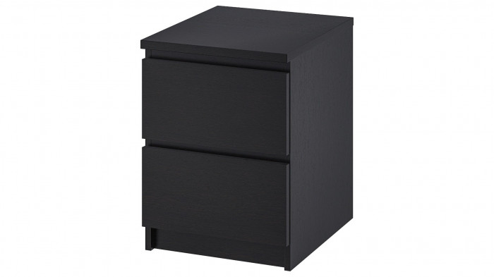 Комод MALM IKEA Черный 0190 PR (2 ящика) 40*48*55 см, Черный   Фиеста
