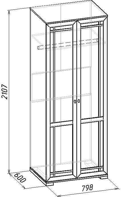 Шкаф двухдверный для одежды Sherlock 12, орех