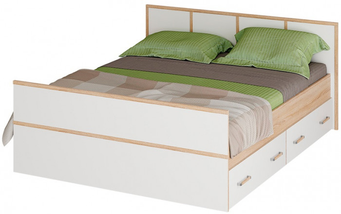 Кровать с проложками ДСП Сакура ЛИТ 160х200, дуб сонома