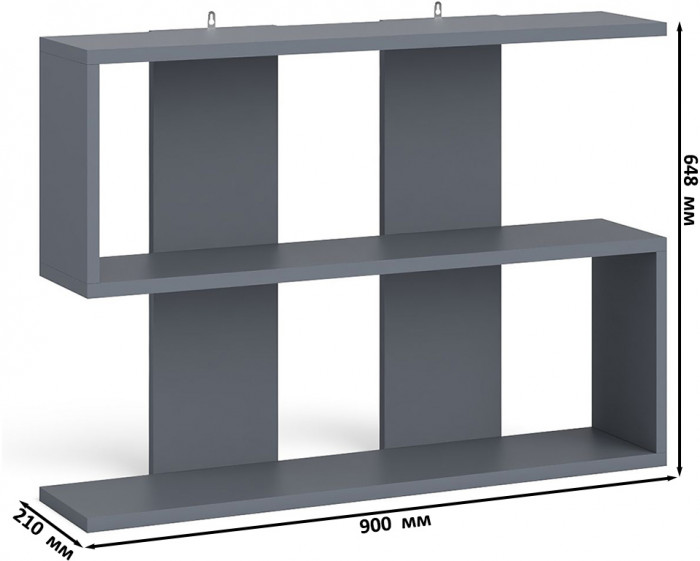 Мори компьютерный стол МС-1 правый + Стеллаж МСТ600.3 + Полка 900, графит/белый