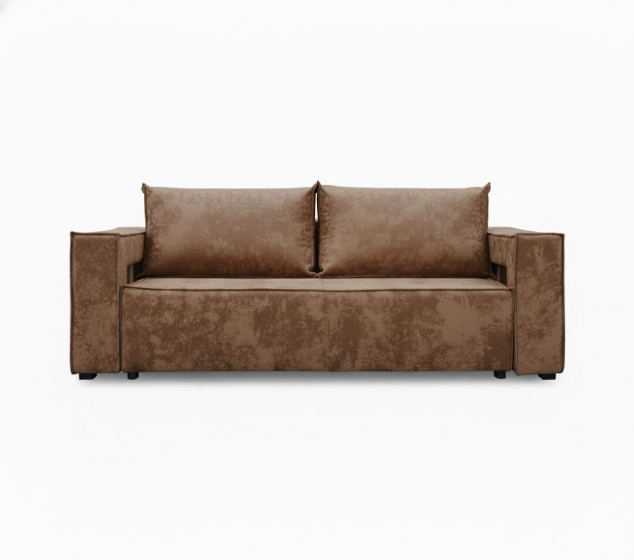 Диван-кровать Лофт Люкс Плюш с подсветкой, еврокнижка, пружинный блок, 140х195, коричневый