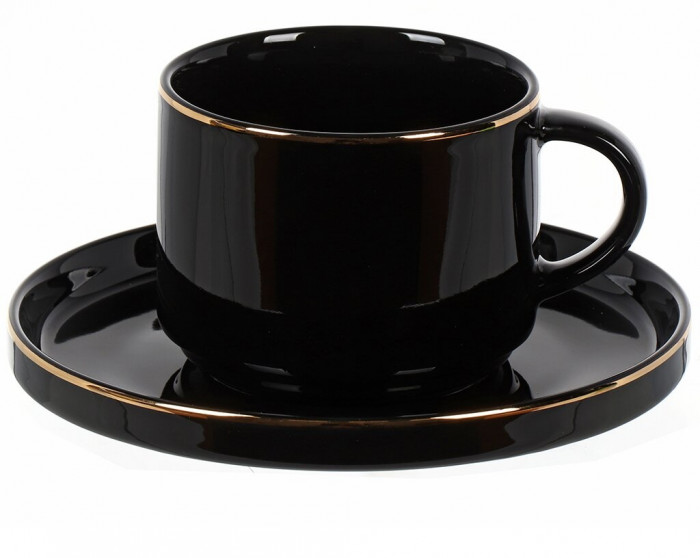 Чайная пара BLACK GOLD 200мл Черный, DM3015