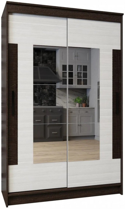 Элегант Шкаф-купе 2 (Ясень шимо темный / светлый)