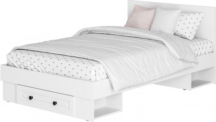 Кровать с проложками ДСП и ящиками Софт КР-06 (1,2), Белый