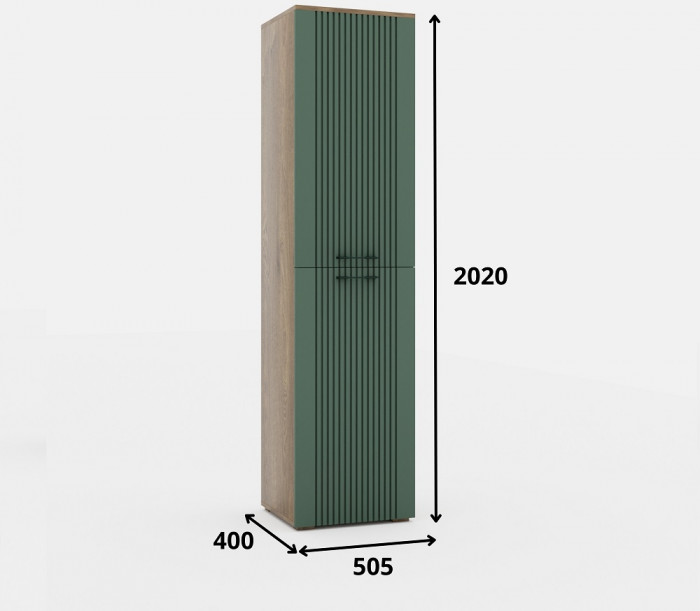 Шкаф-пенал для гостиной "Монреаль" - Белый текстурный/Ясень белый